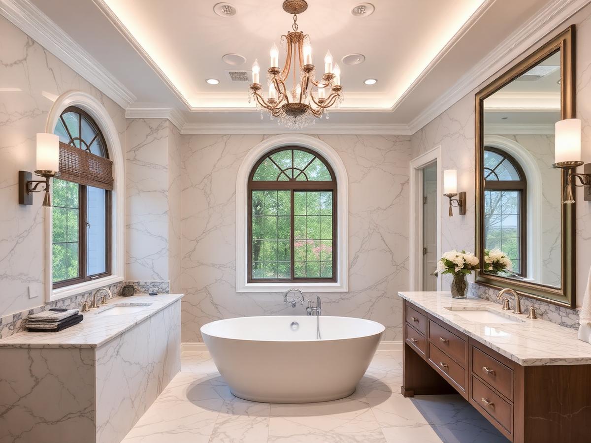 Chandelier Primary Bath